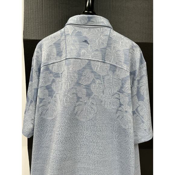 Tommy Bahama Polo Shirt Men’s 3XLB Palm Coast Tropic Fade UPF 30‎ Ice Blue - Picture 5 of 8